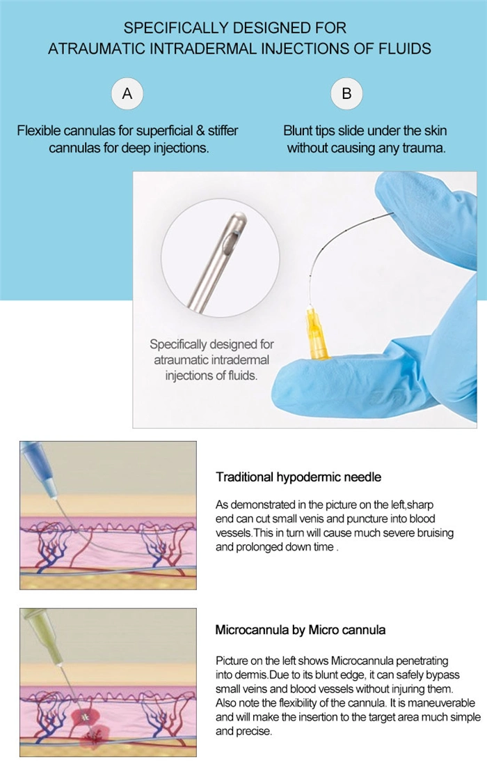 Disposable Micro Cannula Needle 27g for Filler