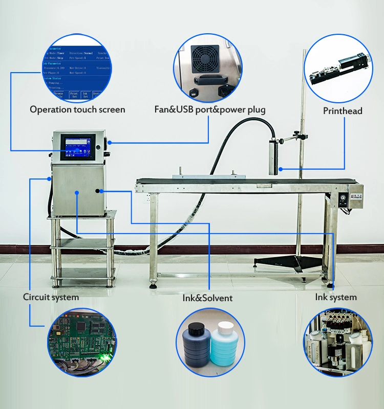 Leadjet Open Ink Tank Refilling Cartridge Cij Inkjet Printing Machine for Lot Number Batch Number