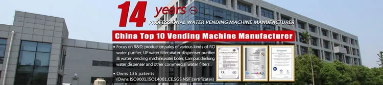 Coin IC Card Operated Bottled RO Water Purifier System Pure Water Vending Machine with UV