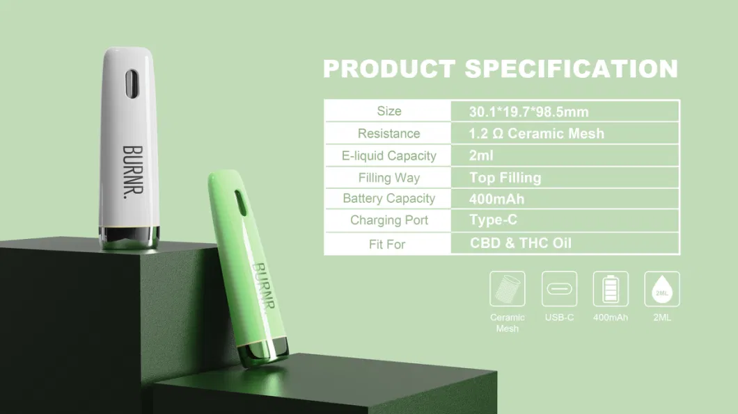 Full Glass Oil Hot Sell New Compact and Portable OEM/ODM Empty Cartridge Essential Oil Vaporizer