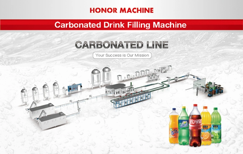 Carbonic Acid Vapor Glass Bottle, Plastic Bottle Automatic Filling and Sealing Production Label Sealing Equipment