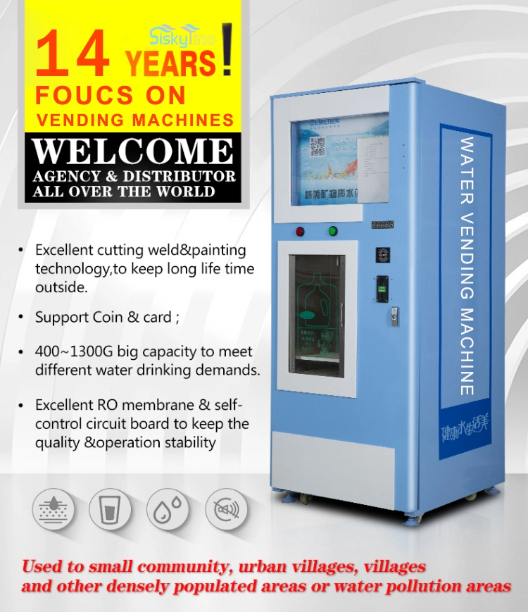 Coin IC Card Operated Bottled RO Water Purifier System Pure Water Vending Machine with UV