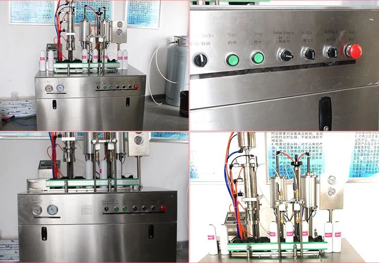 Semi Auto Argon Aerosol LPG Cartridge Butane Gas Filling Machine