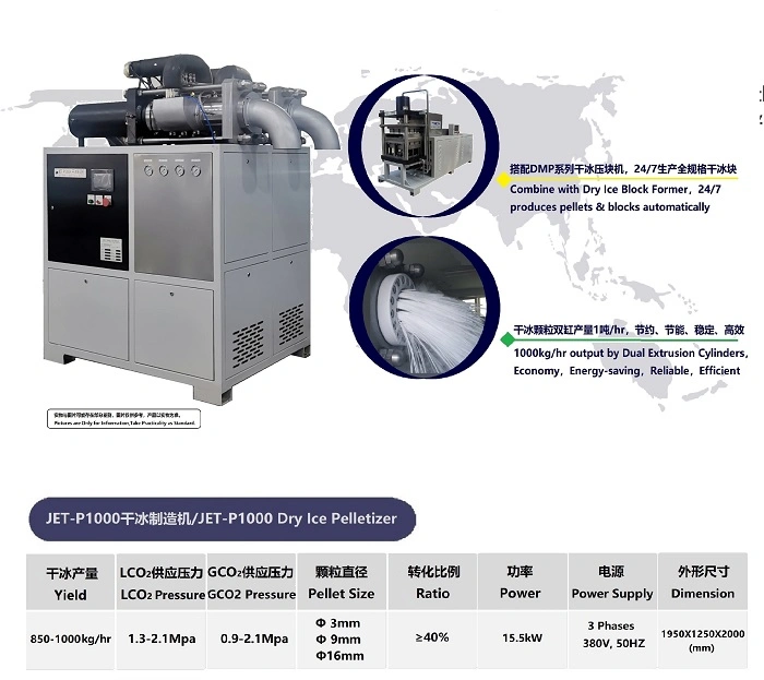 1000kg/H Pellet Dry Ice Making Machine with Former to Produce Block Dry Ice