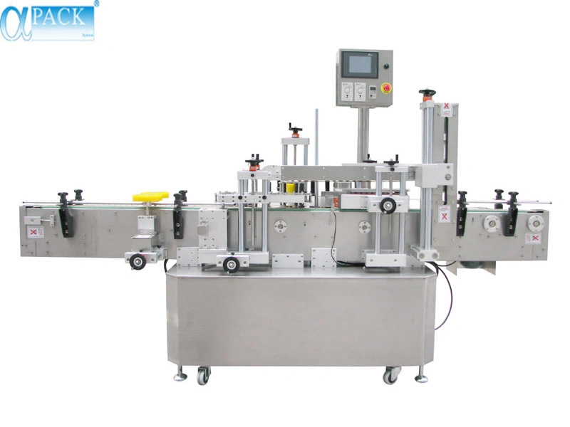 Full Automatic Round Fixed Point Cosmetic Bottle Sticker Mineral Water/Washing/Rinsing Bottling Filling Capping Label/Labeling Packing/Package Machine (ALB-510)