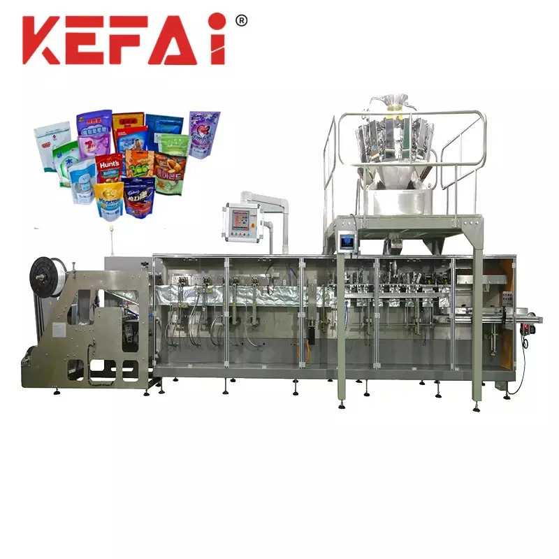 Kefai Automatic Vffs Food Weighing Packing Vacuum Vertical Forming Filling Sealing Peanut Grain Snack Chips Rice Nuts Sugar Granule Pouch Bag Packaging Machine