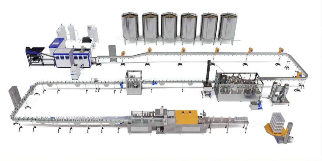 Automatic Pet Bottle Aseptic Hot Filler Juice Beverage Energy Drinks Soda Sparkling Water CSD Carbonated Soft Drink Bottling Dairy Filling Line Packing Machine