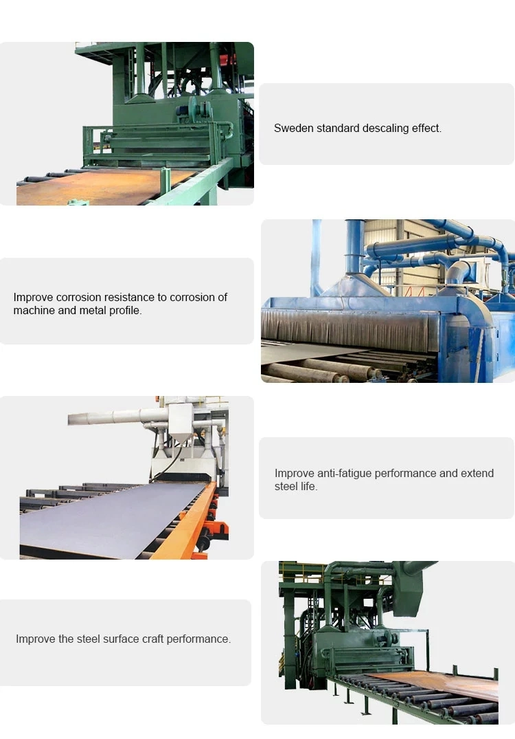 Frame and Steel Rust Remove Roller Conveyor Shot Blasting Machine