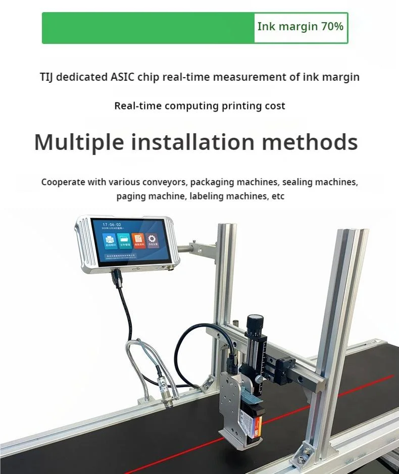 Factory Fully Automatic Online Intelligent Printing Carton Bottle Cap Date Qr Code Inkjet Printer Box Bag Coding Machine Ink