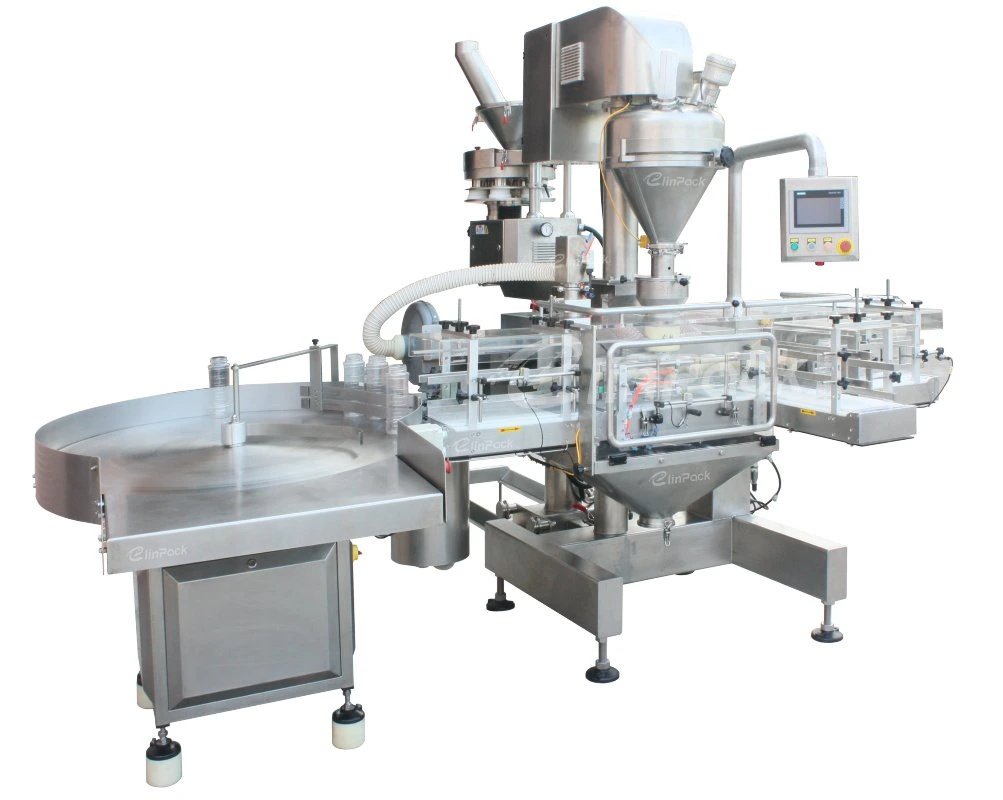 Automatic Food/Medicine/Feed/Chemical Plastic Bottle Filling Machine for Milk Powder/Seasoning/Food Additives/Feed/Raw Materials Filling Production Line