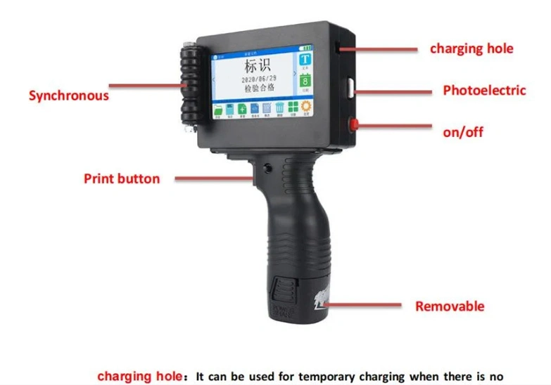 Portable Date Thermal Inkjet Printer Printing Handheld Ink Jet Coding Machine Price