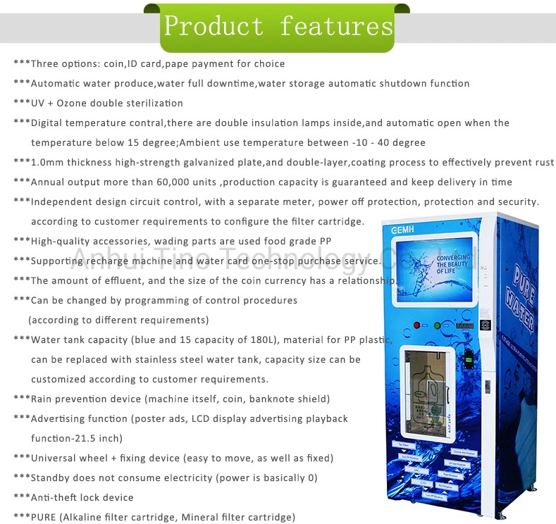 Automatic Cleaning Bottle Price Water Vending Machine Manufacturers