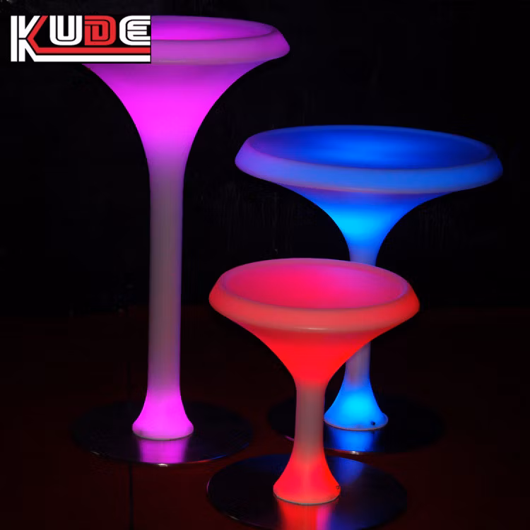 LED Pub Furniture Changing Color PE Garden Outdoor Table