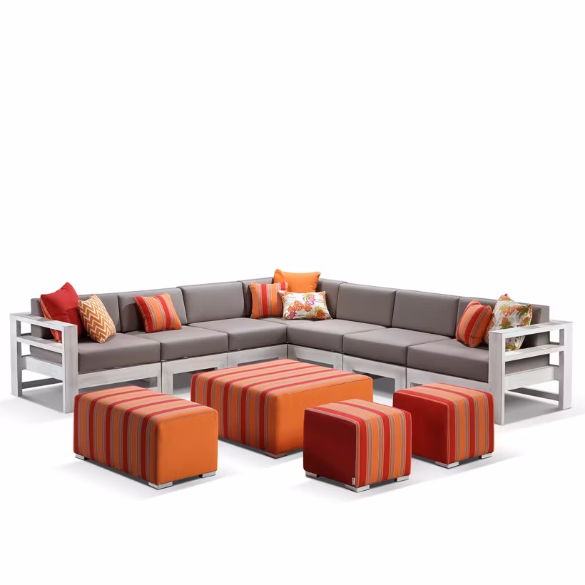 Chinese Factory Direct Wholesale Price Modern Luxury Modern Outdoor Waterproof Garden Home Hotel Aluminum Frame Patio Sofa Furniture