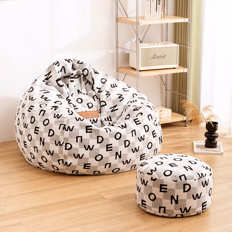 Chic Lounge Ottoman Set with Stylish Lazy Sofa and Bean Bag
