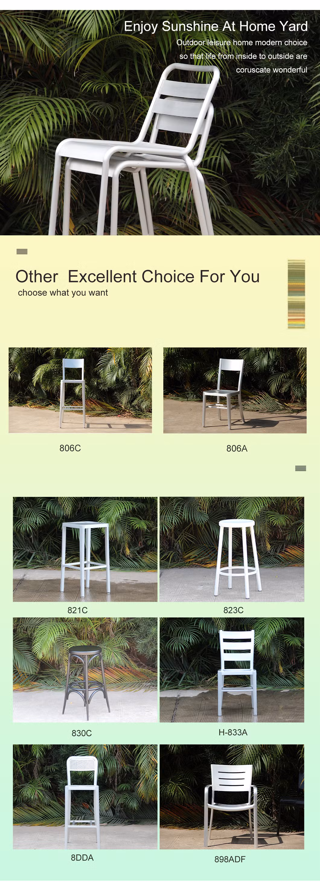 Home Hotel Restaurant Patio Garden Sets Morden Leisure Outdoor Dining Chair