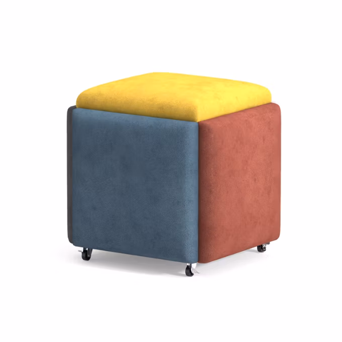 5 in 1 Stool Ottoman Folding Living Room Home Camping Outdoor Shoe Bench Changing Shoe Storage Seat Stool Ottoman