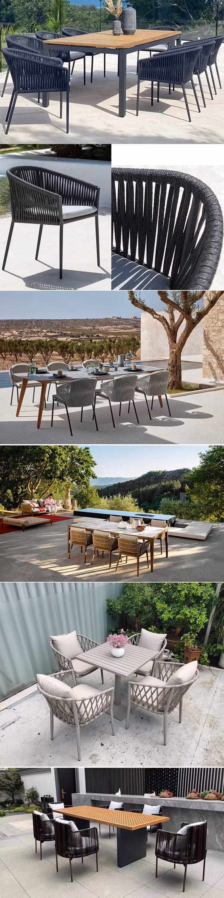 Wholesale Outdoor Chair Garden Dining Aluminum Chair Metal Plastic Wood Chair Table