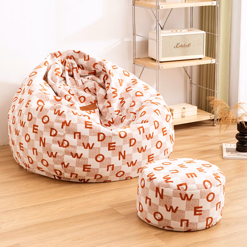 Chic Lounge Ottoman Set with Stylish Lazy Sofa and Bean Bag
