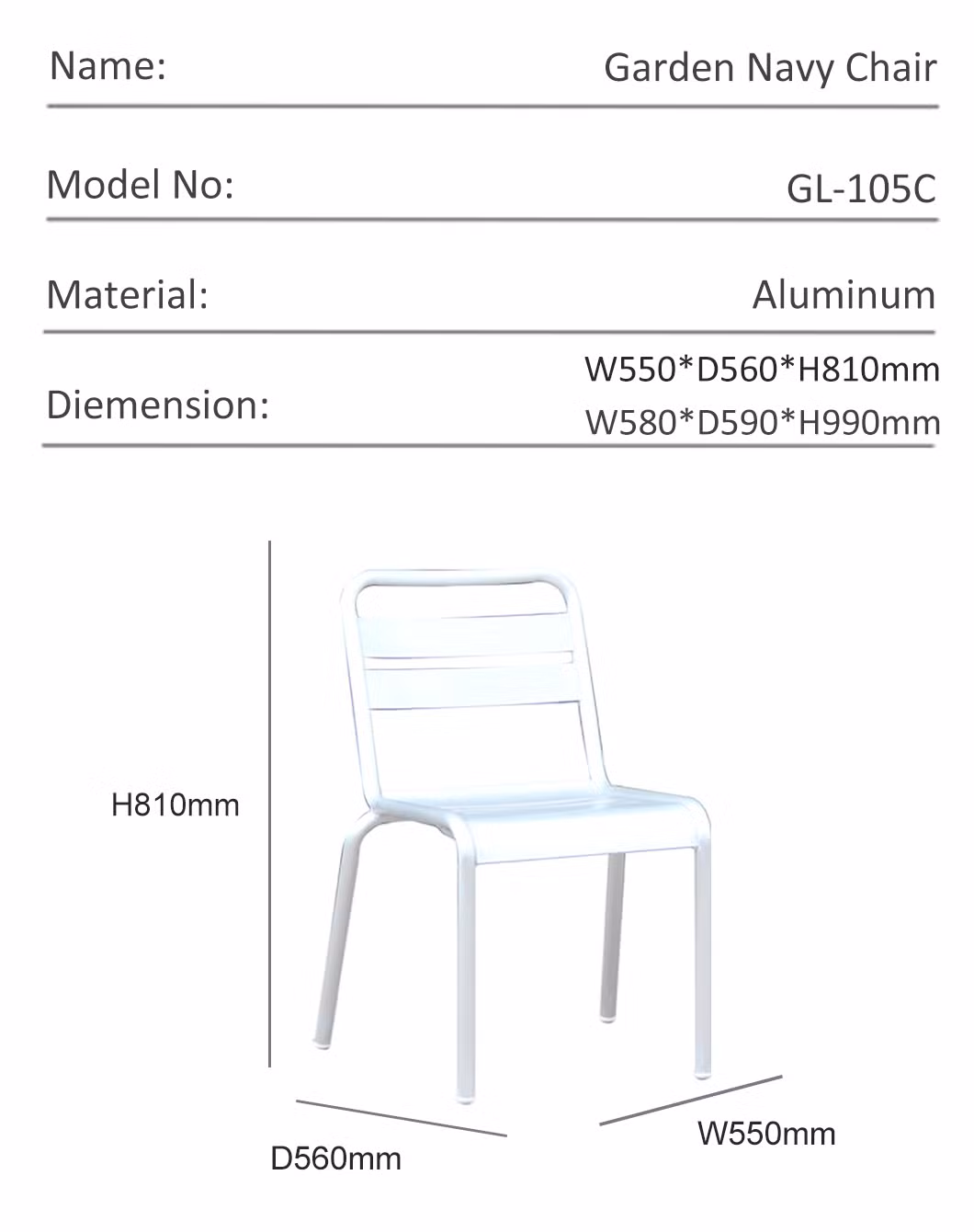 Home Hotel Restaurant Patio Garden Sets Morden Leisure Outdoor Dining Chair