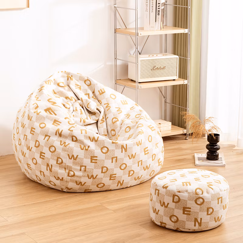 Chic Lounge Ottoman Set with Stylish Lazy Sofa and Bean Bag