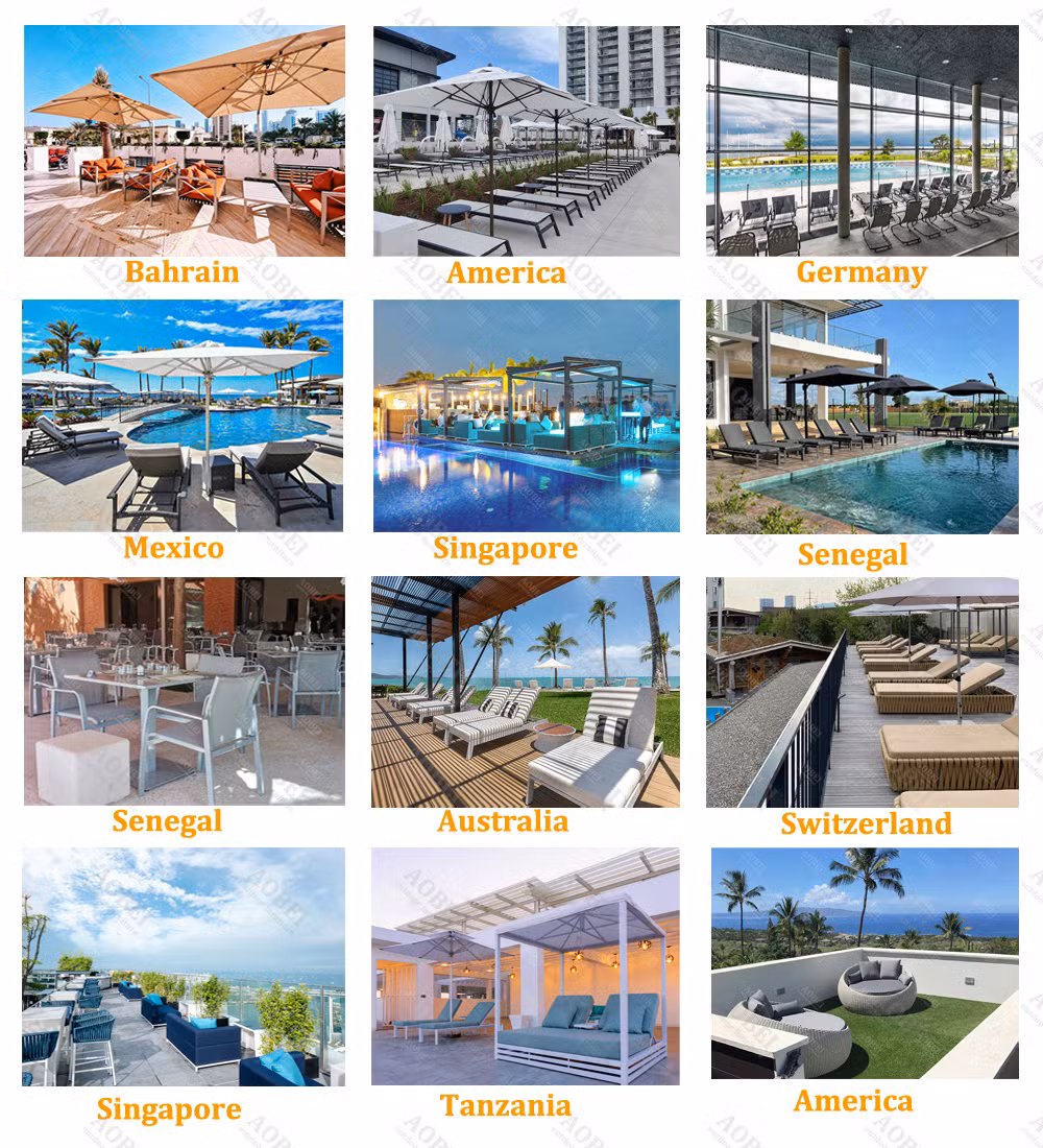 Modern Home Garden Outdoor Beach Hotel Resort Poolside Rattan Wicker Furniture Cabana Sunbed Daybed