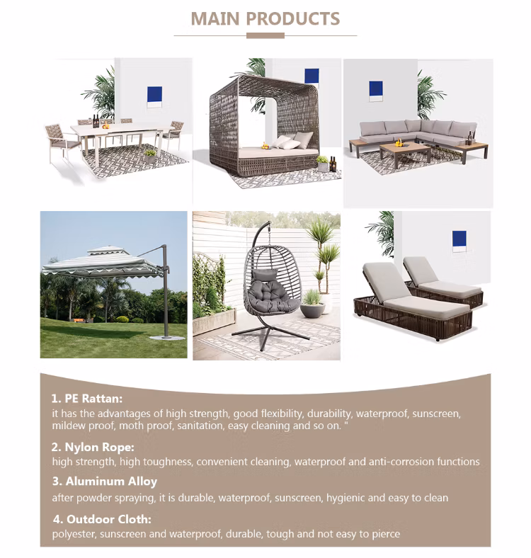 Round Extensible Garden Luxury Outdoor Table Villa Furniture Dining Chair Set