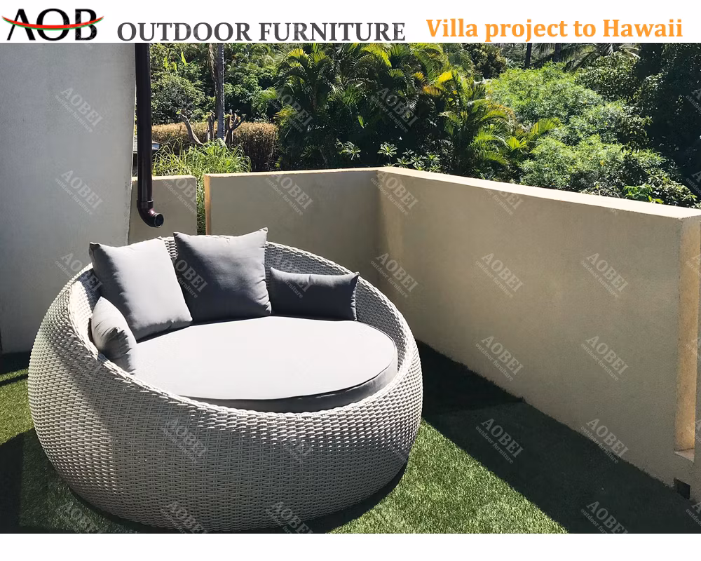 Modern Home Garden Outdoor Beach Hotel Resort Poolside Rattan Wicker Furniture Cabana Sunbed Daybed