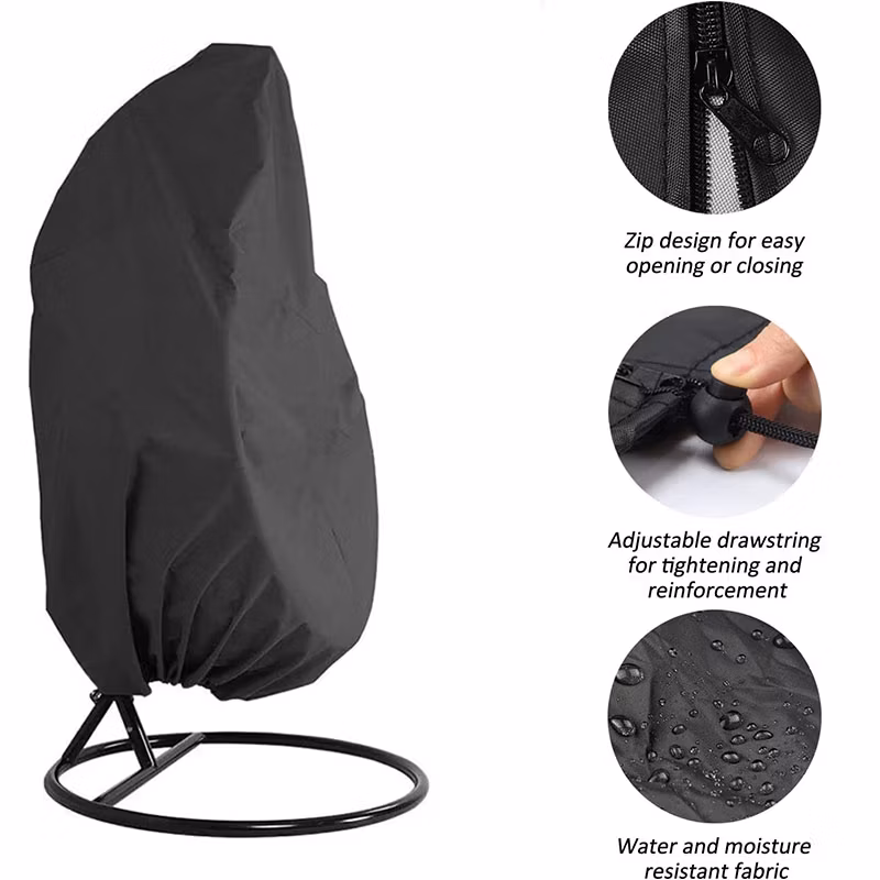 Factory-in-Stock Eggshell Rocking Chair Cover Wicker Courtyard Furniture Dust Cover Outdoor Furniture Accessories