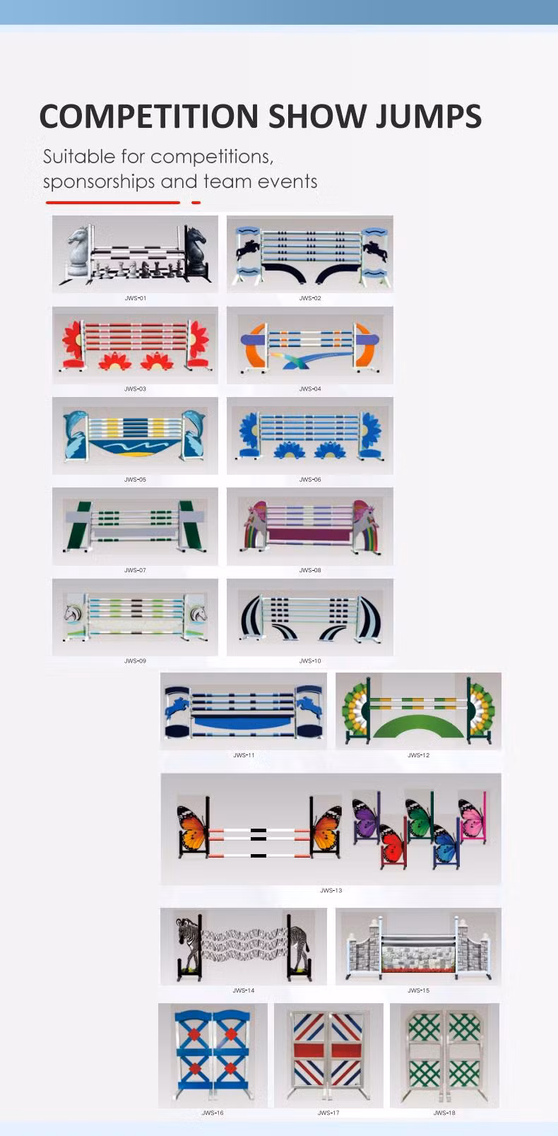 Highly Customized Show Jump Fence Whole Set Grant Prix Series High-End Obstacle Rack