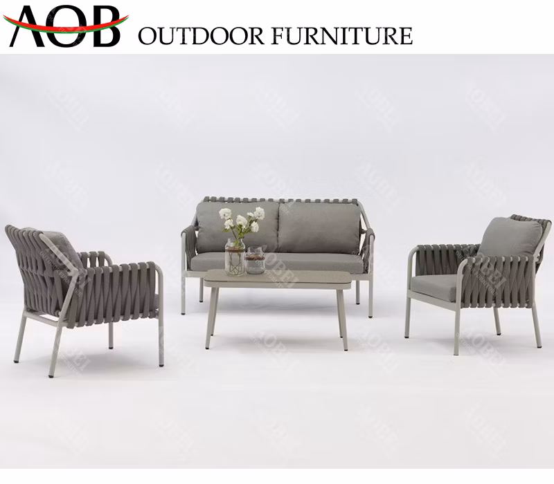 Commercial Outdoor Garden Furniture Aluminum Rope Sofa Set