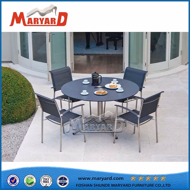 Garden Dining Table Dining Patio Chair Outdoor Stainless Steel Furniture Set