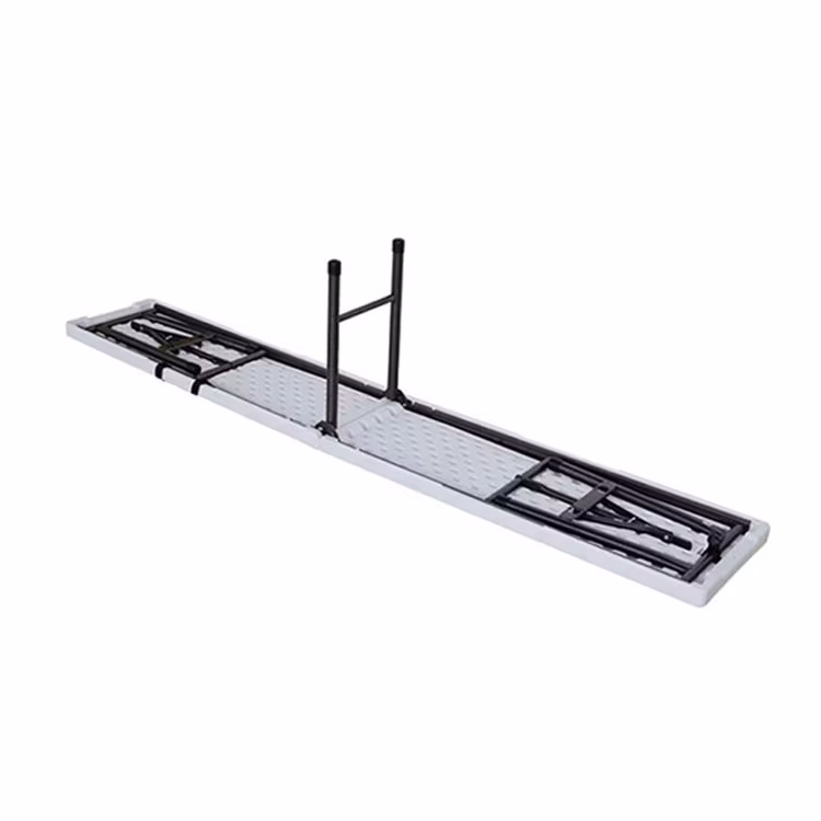 6FT 183cm HDPE Football Camping Outdoor White in Half Folding Bench