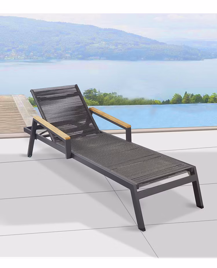 Garden Sun Lounger Poolside Cheap Mesh Sun Bed Day Bed Pool Chaise Lounge Outdoor Furniture