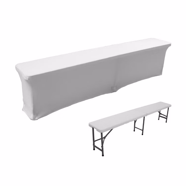 6FT 183cm HDPE Football Camping Outdoor White in Half Folding Bench
