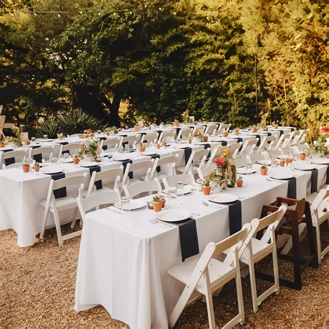 American White Wedding Resin Plastic Folding Chair Cushion Activity Garden Chair
