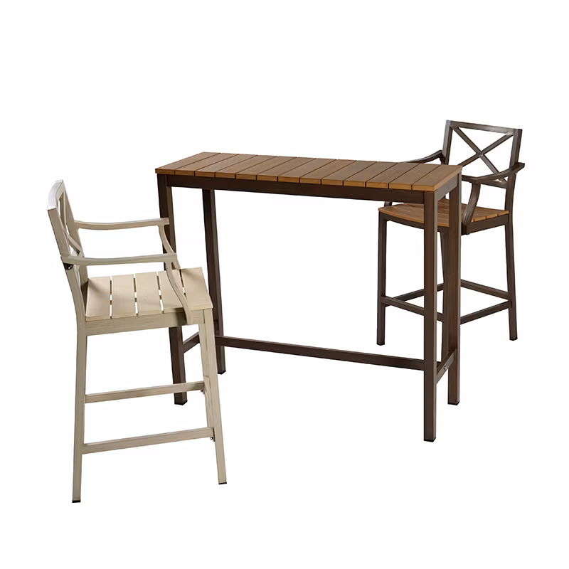Factory Wholesale Aluminum Garden Furniture Set Outdoor Bar Table Chairs