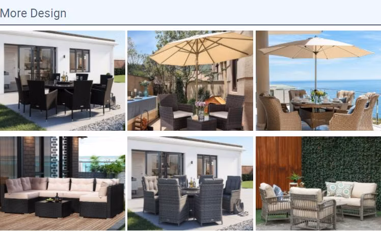 Outdoor Garden Villa Swimming Pool Four Rattan Sofa Table Set Furniture with Customized Color