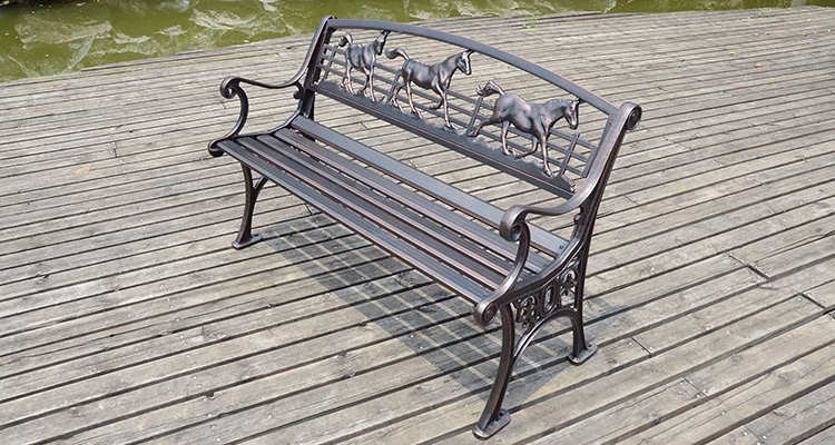 Cast Aluminum Furniture Patio Outoor Garden Bench Welcome Bench