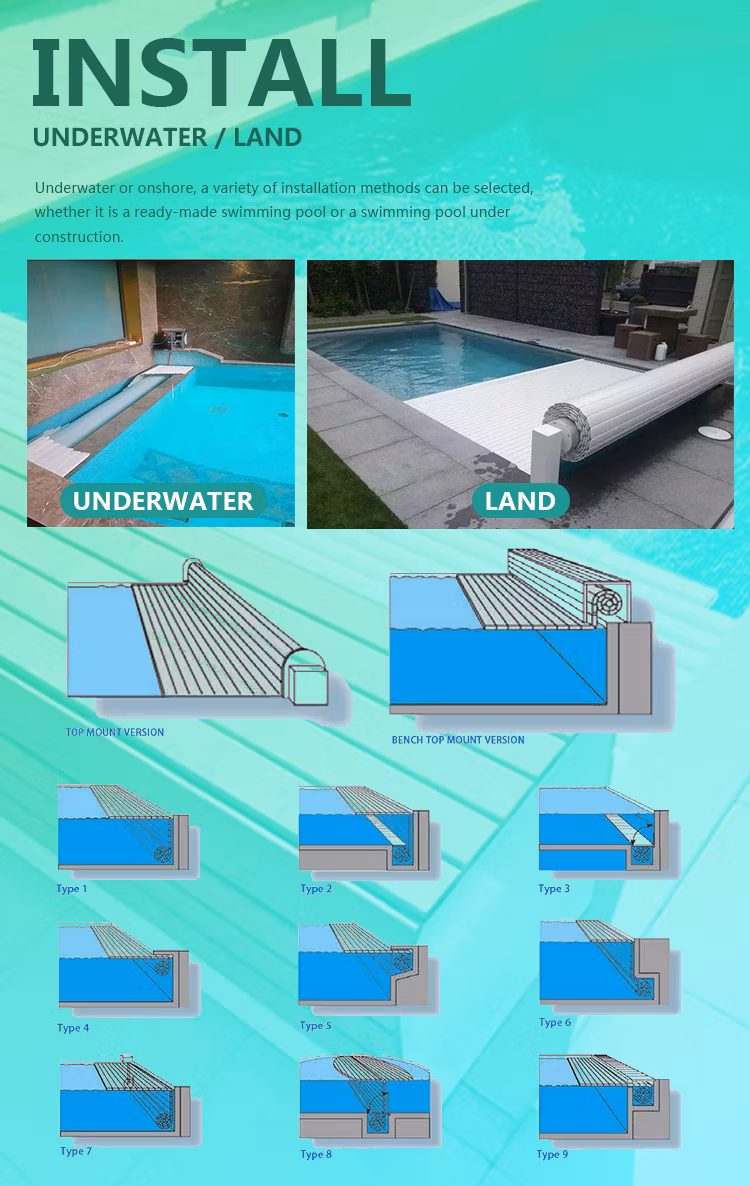 Water Crown High Quality Swimming Pool PC Slat Automatic Swimming Pool Overing Film Machine Accessory for Outdoor Use