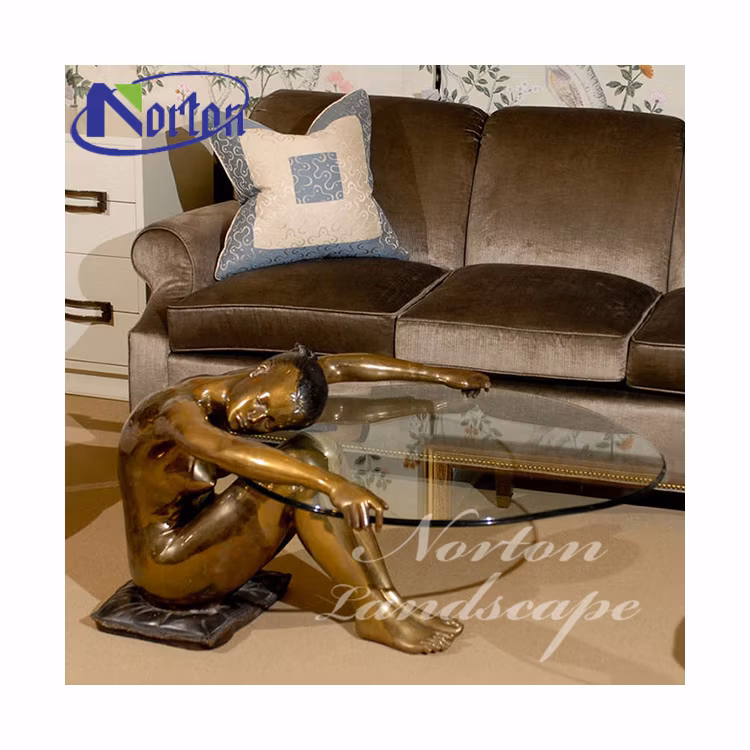 Wholesale Cheap Price Custom Casting Animal Metal Nude Lady Art Craft Statue Sculpture Home Decoration Garden Bronze Indoor and Outdoor Dining Table