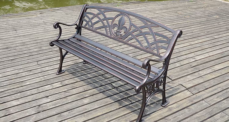 Cast Aluminum Furniture Patio Outoor Garden Bench Welcome Bench