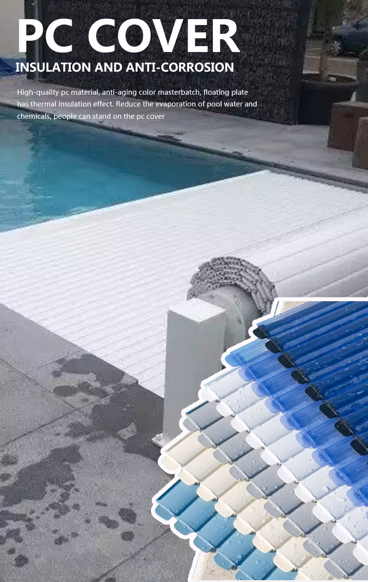 Water Crown High Quality Swimming Pool PC Slat Automatic Swimming Pool Overing Film Machine Accessory for Outdoor Use