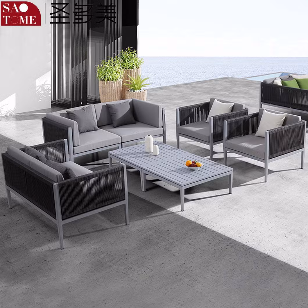Outdoor Leisure Furniture Outdoor Leisure Woven Rattan Dining Table and Chairs Patio Teslin Mesh Combination Sofa