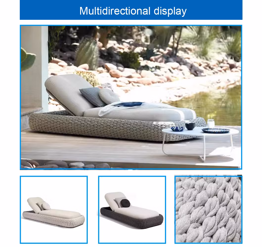 Modern Wicker Rattan Outdoor Pool Lounge Furniture Patio Daybed Garden Sunbed Beach Sun Chair Lounger