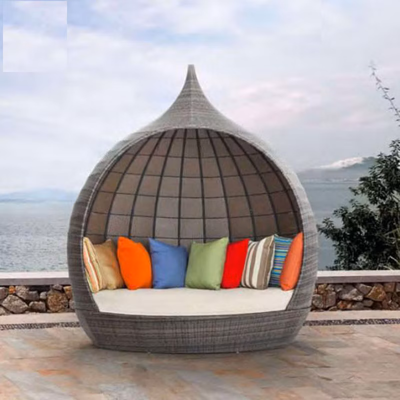 Modern Pool Swimming Daybed Wicker Rattan Sunbed Outdoor Garden Furniture Supplier