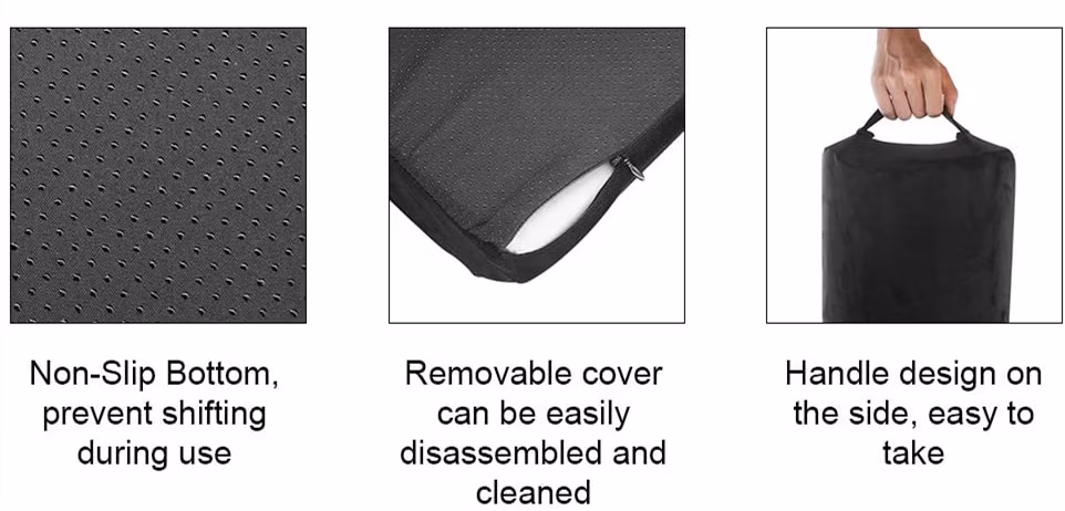 Znz Office Chairs Height Adjustable Under Desk Back Lumbar Knee Leg Cushion Anti Slip Bottom Velvet Cover Memory Comfortable Ergonomic Foot Rest Footrest