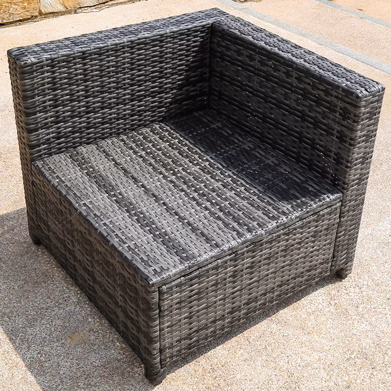 2022 Outdoor Furniture Oversized Hotel Lounge Garden Sofa Set Rope L-Shape Wicker Rattan Chair Grey Garden Sets