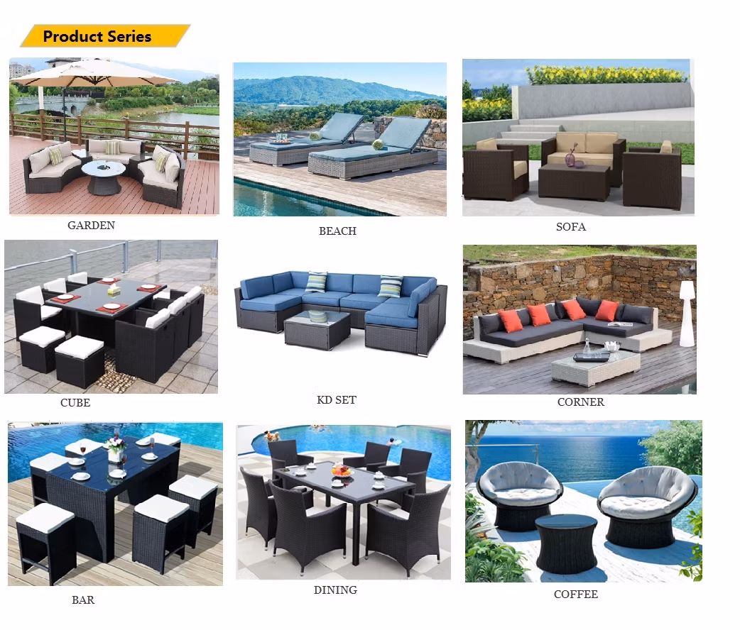 Wicker Aluminum Frame Outdoor Rattan Beach Lounge Leisure Chair Garden Set
