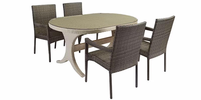 Garden Backyard Dining Outdoor Furniture Aluminum Wicker Rattan Table and Chair Set